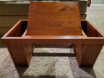Furniture Serving Tray Reading Table With Side Storage Wood NEW