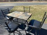 4 extra high bar stools with bar table