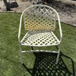 Mid Century Pair of Brown Jordan Kantan Garden Patio Chairs Chat Set with Table