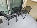 Furniture Outdoor Patio Table 2 Chairs Wrought Iron Black Set 3