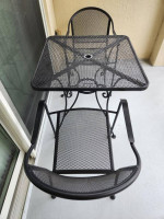 Furniture Outdoor Patio Table 2 Chairs Wrought Iron Black Set 3