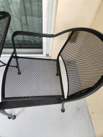 Furniture Outdoor Patio Table 2 Chairs Wrought Iron Black Set 3