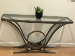Console Table - LIKE NEW - Metal w/ Glass Top