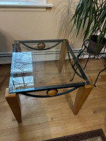 Side-End Table Wood & Glass