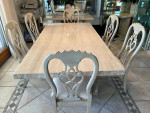 Marble dining room, table and bar