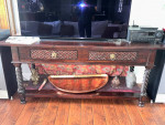 Moroccan Mahogany Wood TV Table