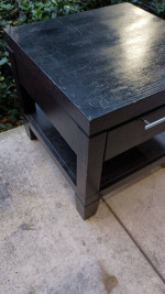 Dark Wood End Table With Drawer 24 By ,24 By 22