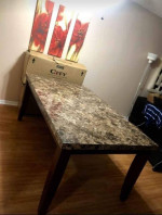 DINNER GRANITE TABLE & 4 CHAIRS