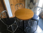 Pub Table and Chrome Swivel Bar Stool