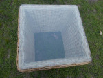 Small Wicker Table with Glass Top