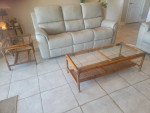 Living room rattan coffee and side table