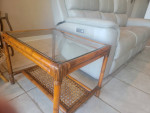Living room rattan coffee and side table