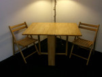 All Wood Folding Table and 2 Chairs
