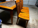 Table and three chairs