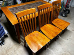 Table and three chairs