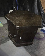 One solid wood espresso end table with storage