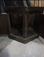 One solid wood espresso end table with storage