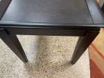 1 Ashley End Table with framed Tray Top 24” W x 25” H & Glass Lamp