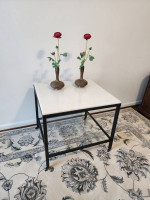 Brand New Solid Marble End Table w/Shelf