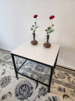 Brand New Solid Marble End Table w/Shelf