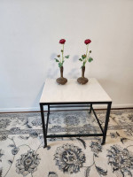 Brand New Solid Marble End Table w/Shelf