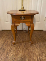 Oak Table with Brass Lamp!!