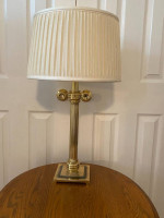 Oak Table with Brass Lamp!!