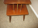 Lovely Mid Century 2 Tiered Solid Wood Table