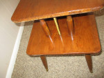 Lovely Mid Century 2 Tiered Solid Wood Table