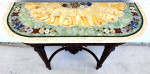 Antique Console Table Inlaid Onyx and Semi Precious Stones