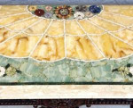 Antique Console Table Inlaid Onyx and Semi Precious Stones