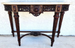 Antique Console Table Inlaid Onyx and Semi Precious Stones