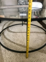 Glass and metal coffee table