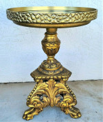 Antique Louis XV Brass Wrapped Gilt Side Accent Table Serving Tray