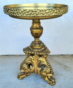 Antique Louis XV Brass Wrapped Gilt Side Accent Table Serving Tray