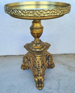 Antique Louis XV Brass Wrapped Gilt Side Accent Table Serving Tray