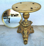 Antique Louis XV Brass Wrapped Gilt Side Accent Table Serving Tray