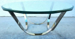 70's Roger Sprunger for Dunbar Chrome Glass Coffee Table