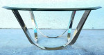 70's Roger Sprunger for Dunbar Chrome Glass Coffee Table