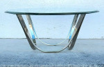 70's Roger Sprunger for Dunbar Chrome Glass Coffee Table