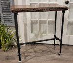 Foyer Table, 17” w x 33” l x 36”t, Solid Ash Slab w/Live Edge, Casters, Fl