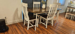 Farmhouse Real Solid Wood Dining Table, Leaf with 4 Chairs   72" x 36"