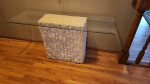Decorative Glass Table with Stone-Like Base $175 OBO