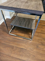 Silver & Stone End Table