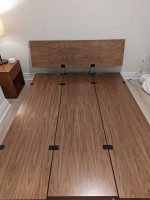 FLOYD BED FRAME QUEEN SIZE WALNUT AND 18" SIDE TABLE