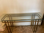 Glass Display Table w/Bronze Metal Frame