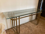 Glass Display Table w/Bronze Metal Frame