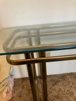Glass Display Table w/Bronze Metal Frame