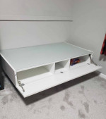Contemporary white coffee table with storage!