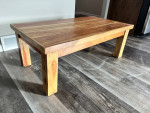 solid wood coffee table and end table
